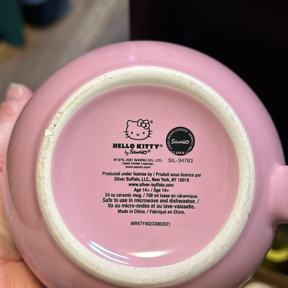 Hello Kitty 24 oz Ceramic Coffee Soup Mug Pink Polka Dot by Sanrio - Picture 6 of 7